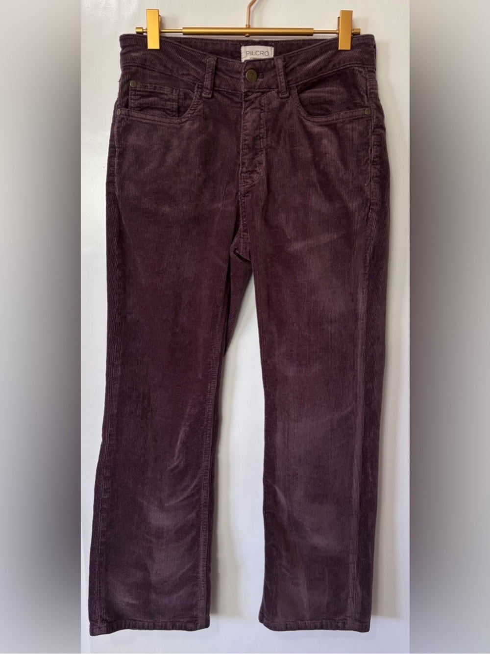 Pilcro| Anthropologie| Wine Straight-Leg ‘Boyfriend’ Soft Corduroy Jeans Sz 27 - Picture 3 of 7